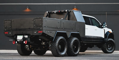 Ford F-550 Black 6x6 Flatbed Studio