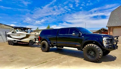 Ford F 450 Black One Piece Forged Wheels Super Single Rear Fender By Dbl Design