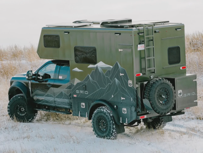 ford Grid Expedition Camper Green Winter