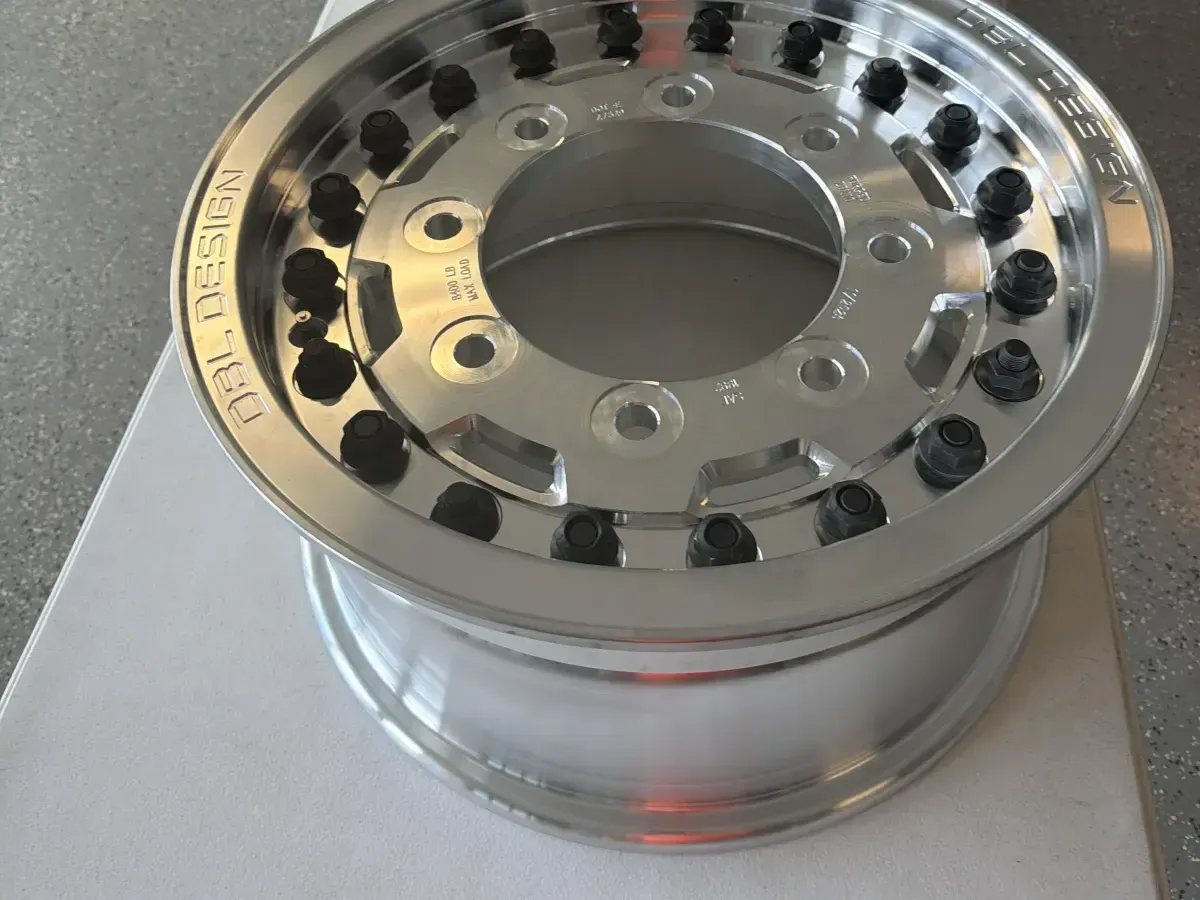 2-Piece bolt-together super single wheel machine finish